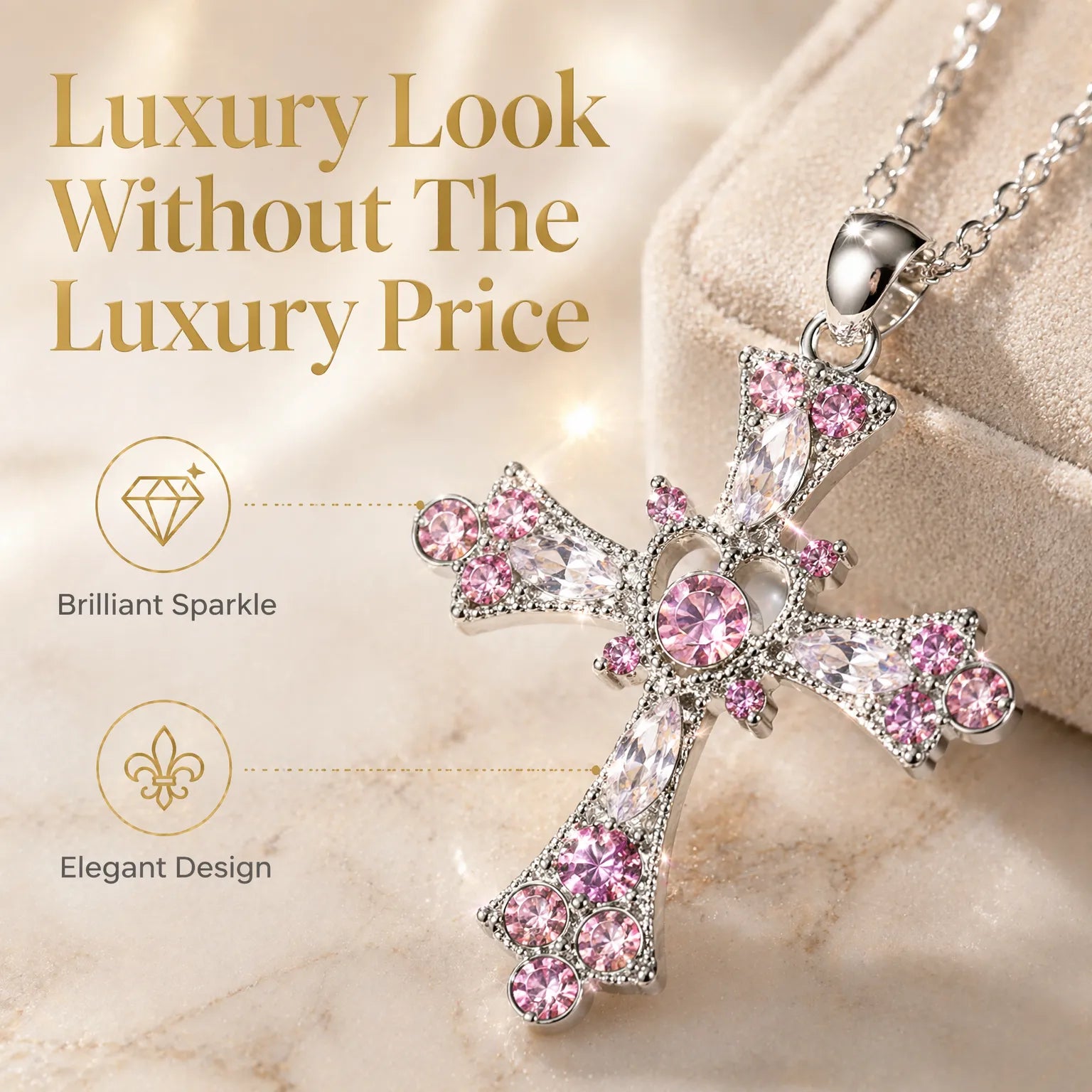 Women's Sparkling Diamond Jewelry – Elegant Diamond Cross Necklace