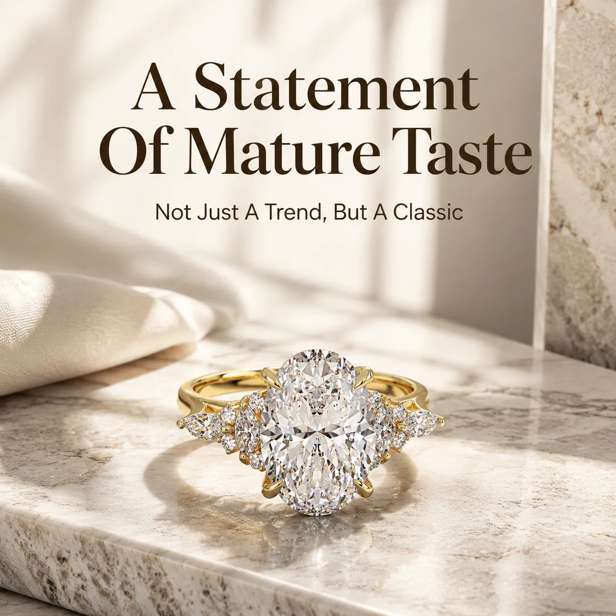 Snowflake Oval Ring — Anti-Pinching Comfort Fit Ring for Timeless Elegance