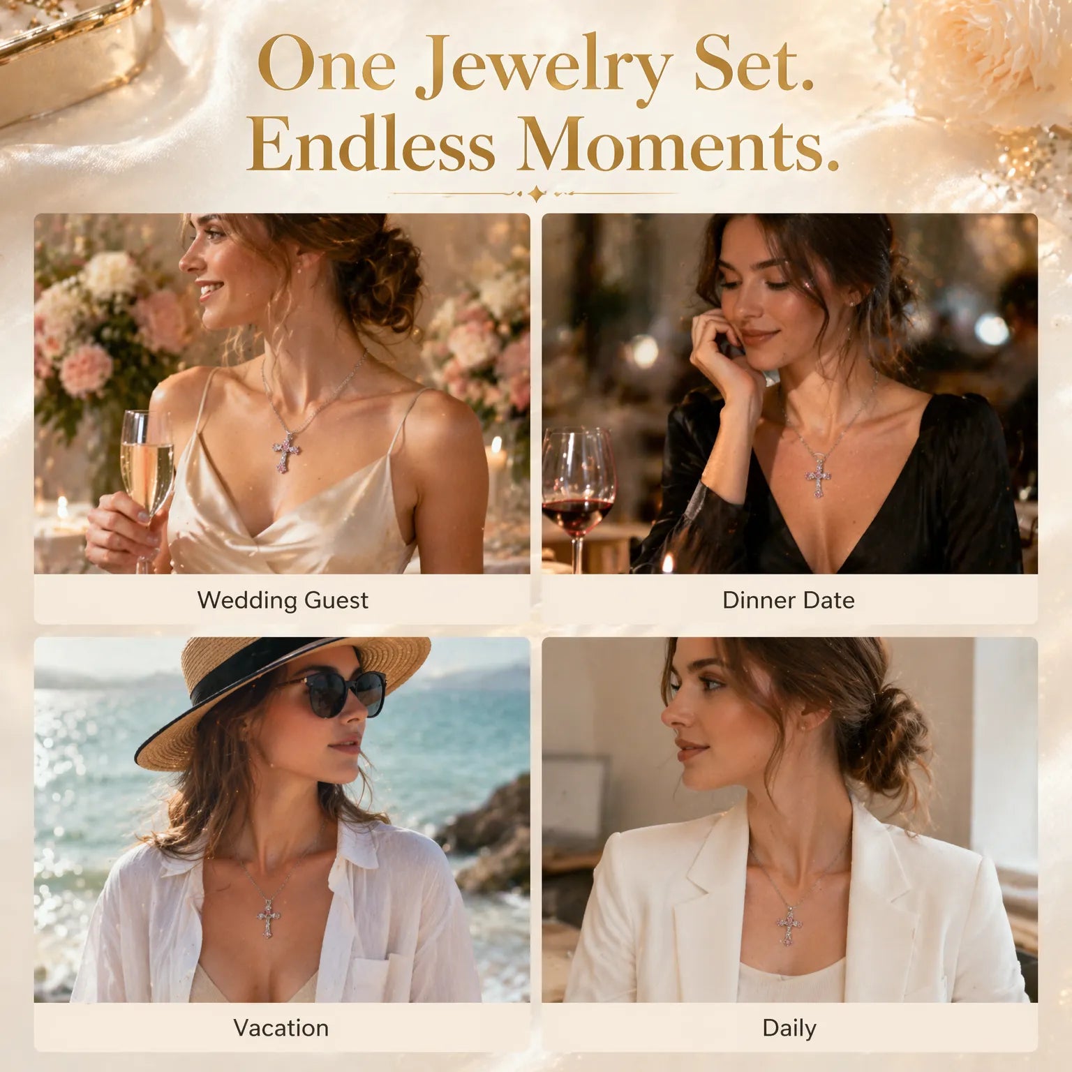Women's Sparkling Diamond Jewelry – Elegant Diamond Cross Necklace