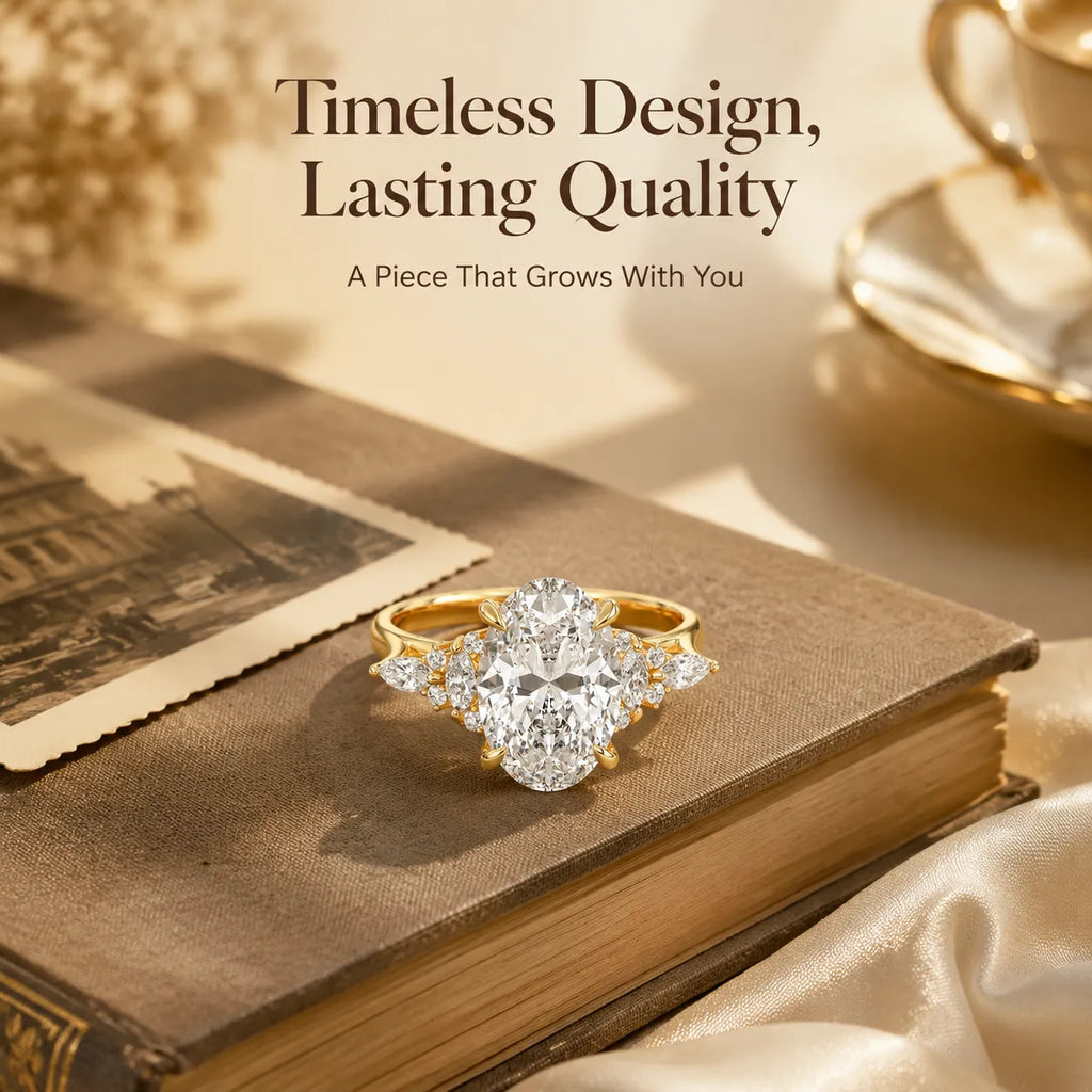 Snowflake Oval Ring — Anti-Pinching Comfort Fit Ring for Timeless Elegance