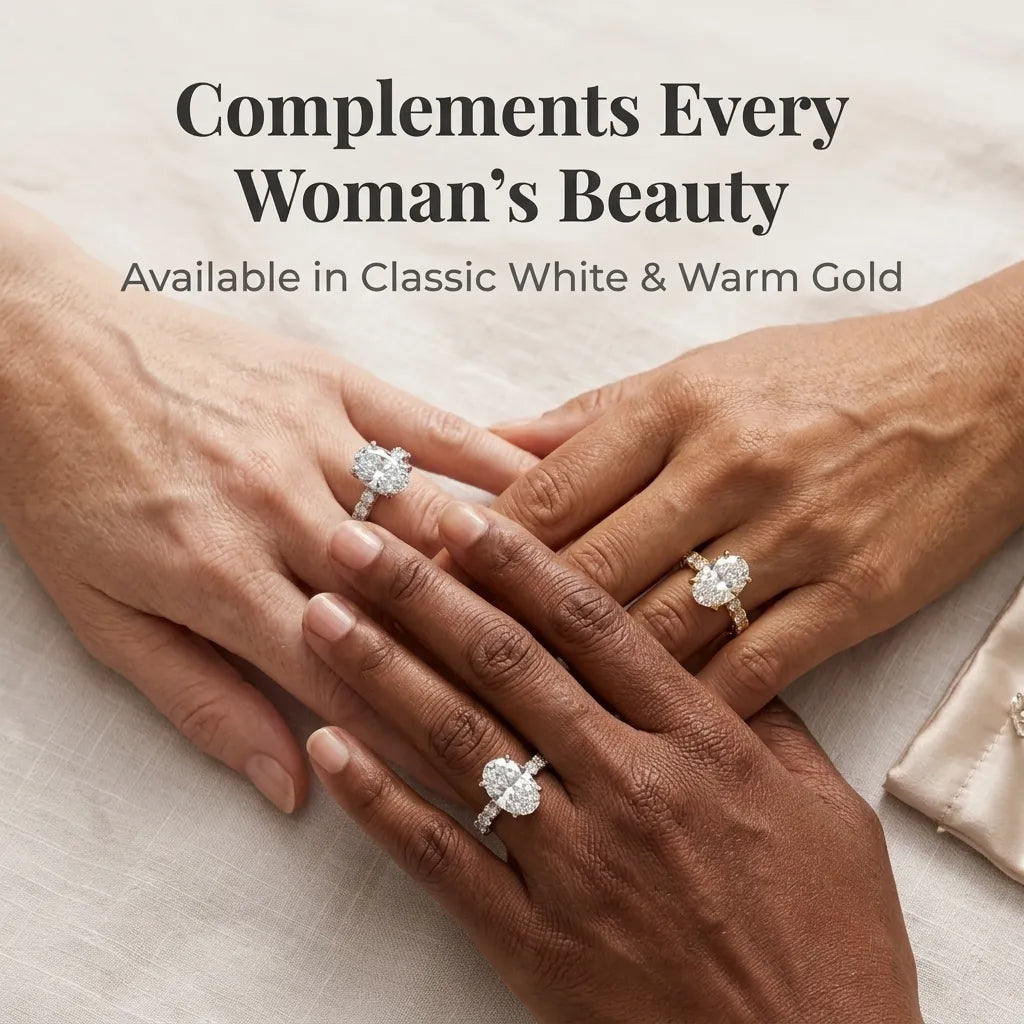 Elegant Oval Hidden Halo Ring – Timeless Luxury Sparkle Designed For Everyday Elegance