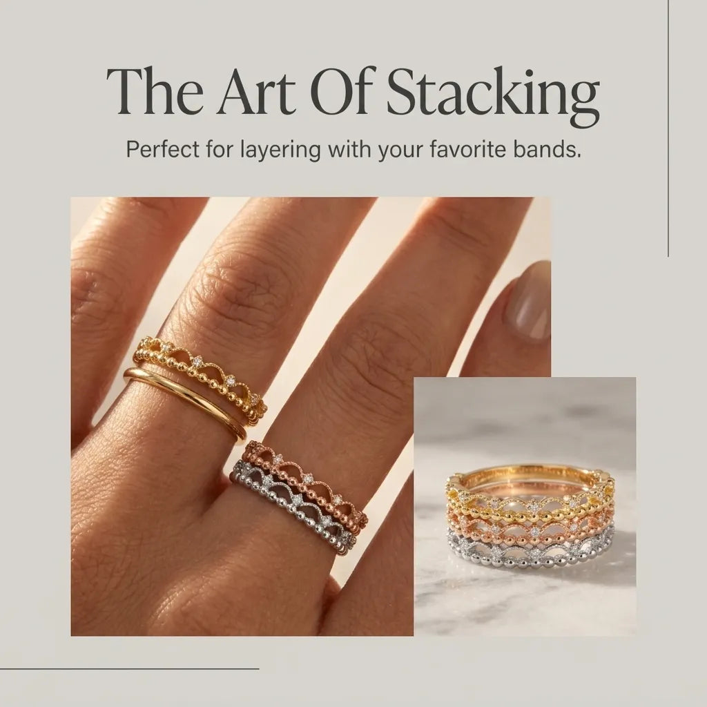 Diamond Lace Ring-- Timeless Elegance With A Delicate Touch Of Luxury
