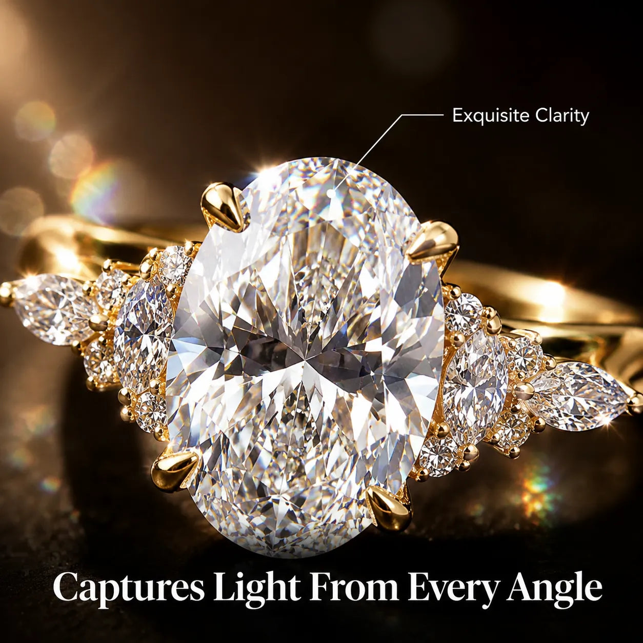 Snowflake Oval Ring — Anti-Pinching Comfort Fit Ring for Timeless Elegance