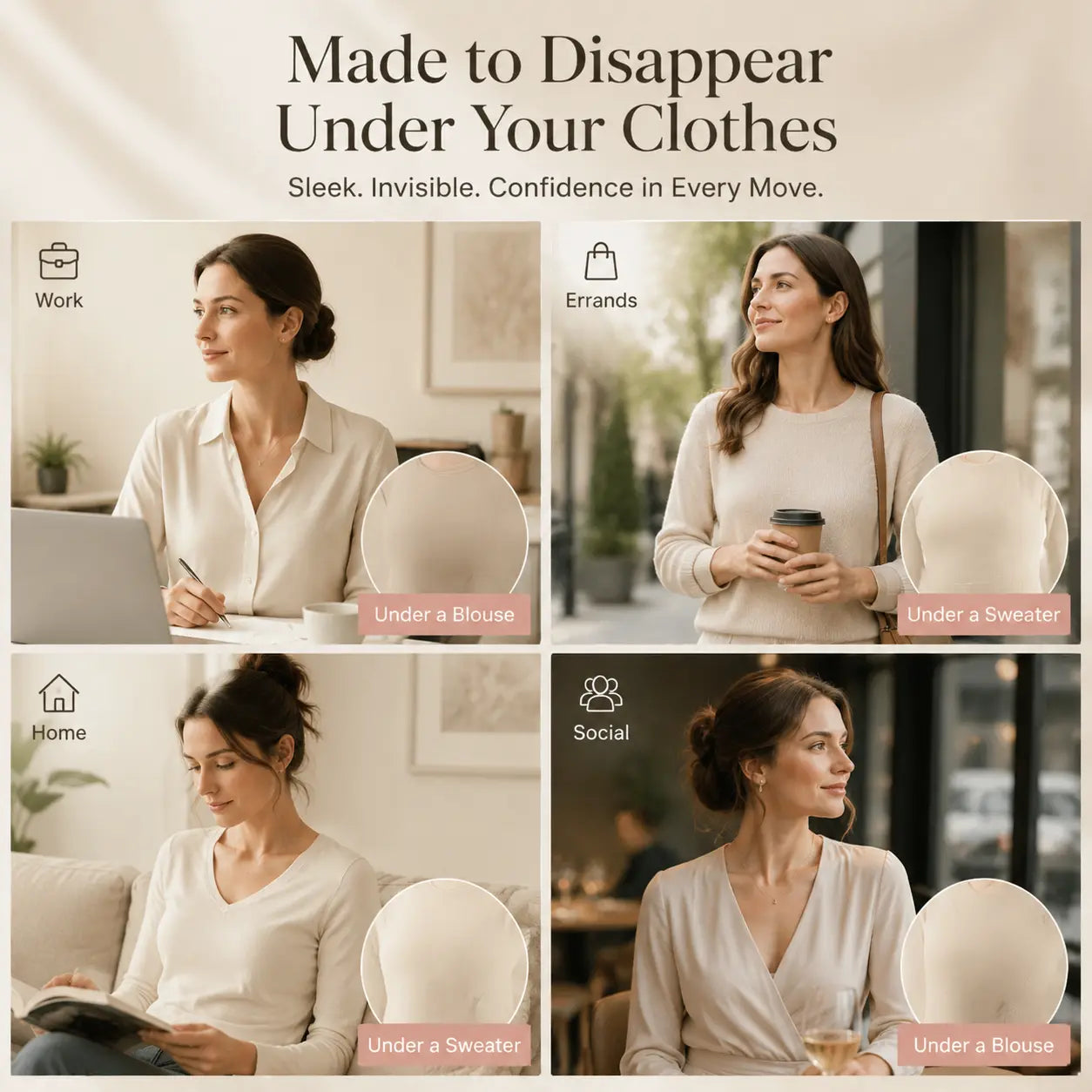 Invisible Posture Support Brace for Work, Phone Use & Home — Helps Open Rounded Shoulders, Look Taller, Feel More Confident & Stay Discreet Under Clothes | Last Day 50% OFF 🔥