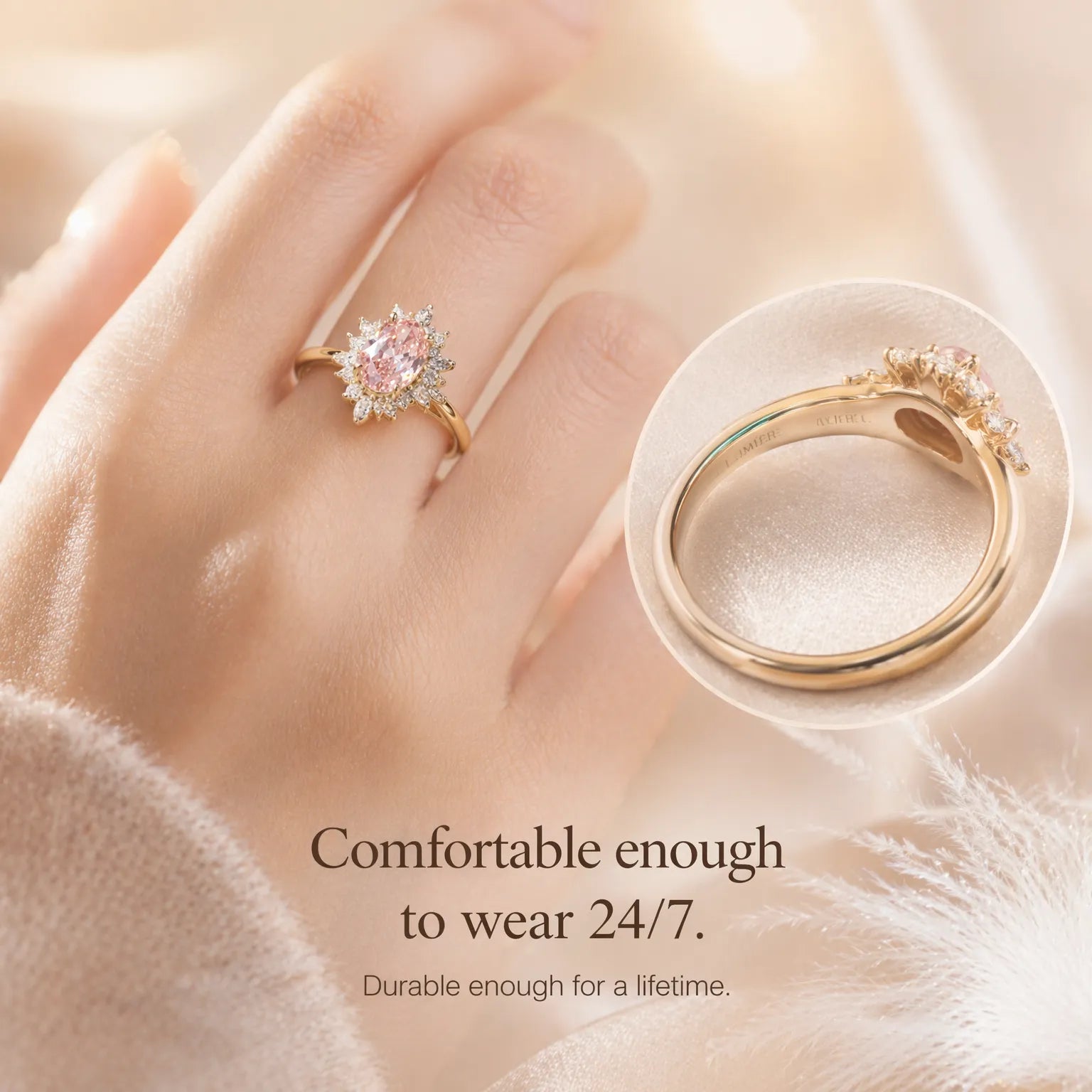 The Radiant Pink Oval Statement Ring – Designed for Your Signature Style