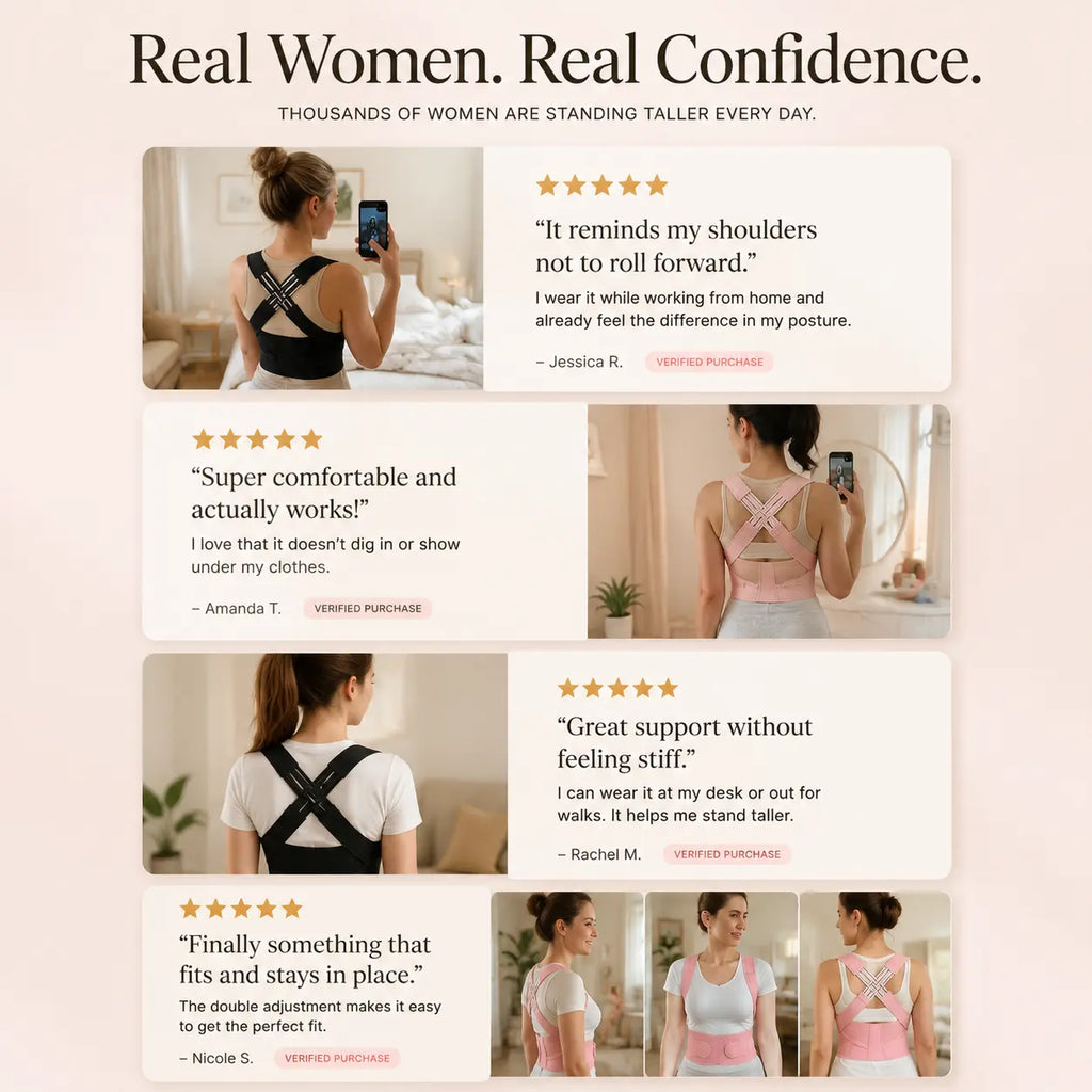 Invisible Posture Support Brace for Work, Phone Use & Home — Helps Open Rounded Shoulders, Look Taller, Feel More Confident & Stay Discreet Under Clothes | Last Day 50% OFF 🔥