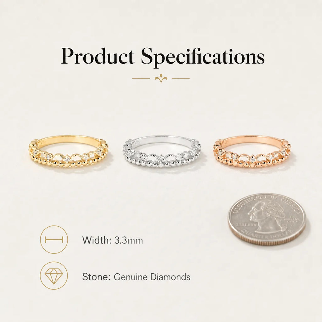 Diamond Lace Ring-- Timeless Elegance With A Delicate Touch Of Luxury