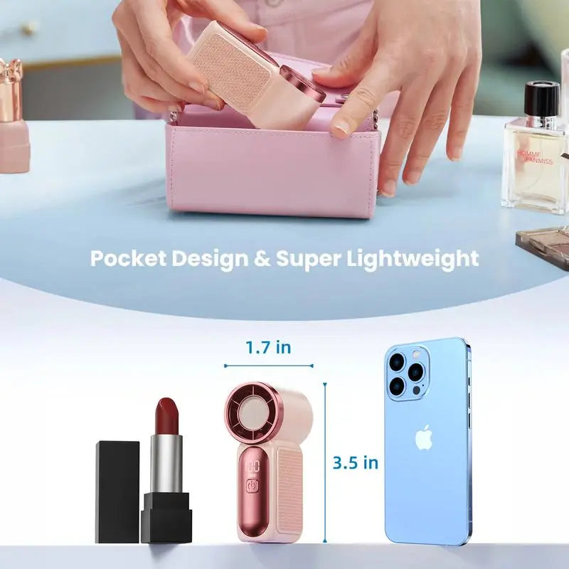 Pocket-Sized Mini Fan – Powerful 6-Speed Breeze with LED Display | Summer Essential for Travel & Outdoors (Last Day 50% OFF 🔥)