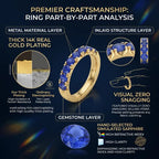 Minimalist Natural Sapphire Ring • Ultra-Smooth 14K Gold Everyday Stacking Band--Last Day Sale-90% OFF🔥