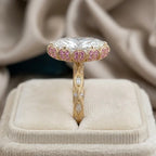 The Heirloom 3-Carat Marquise Ring | Pink Sapphire Hidden Halo & 14K Gold Vintage Masterpiece--Last Day Sale-90% OFF🔥