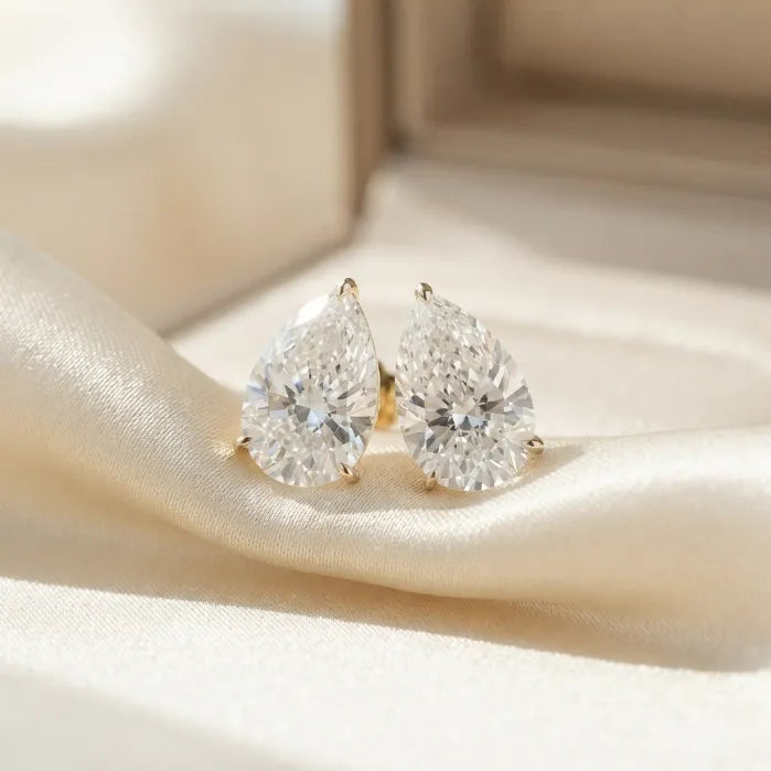 Featherlight 3ct Pear Cut Lab Diamond Studs – All-Day Comfort & Radiant Sparkle--Last Day Sale-90% OFF🔥