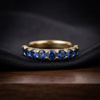 Minimalist Natural Sapphire Ring • Ultra-Smooth 14K Gold Everyday Stacking Band--Last Day Sale-90% OFF🔥