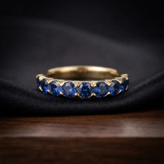 Minimalist Natural Sapphire Ring • Ultra-Smooth 14K Gold Everyday Stacking Band--Last Day Sale-90% OFF🔥