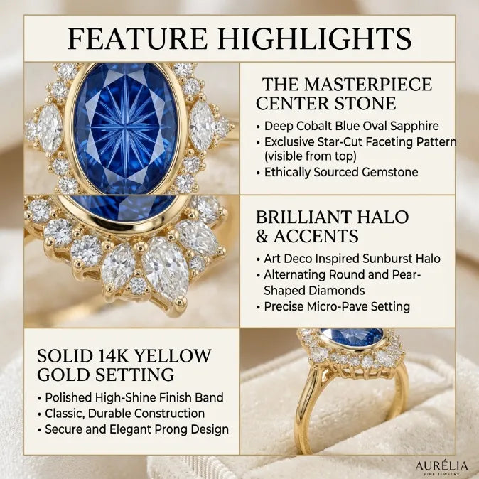 One-of-a-Kind 3.18 Carat Natural Bicolor Blue Sapphire Diamond Ring in 14K Gold--Last Day Sale-90% OFF🔥