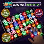Halloween LED Light Up Rings  - Glow in the Dark Party Favors & Goodie Bag Fillers for Kids