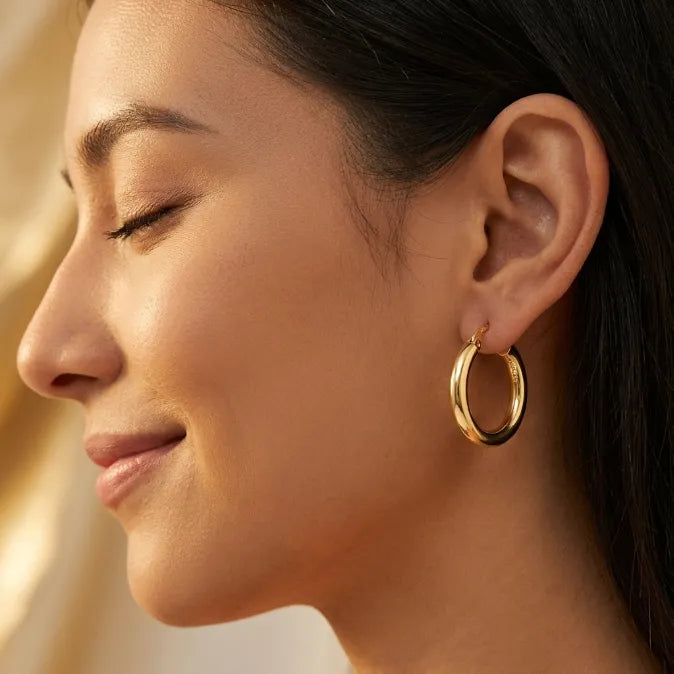 14K Gold Plated Chunky Hoop Earrings | Lightweight & Hypoallergenic for Sensitive Ears--Last Day Sale-90% OFF🔥