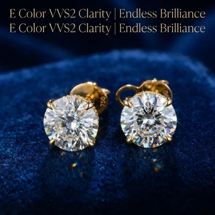 Dazzling Classic Round Cut Stud Earrings with Secure Butterfly Clasp--Last Day Sale-90% OFF🔥