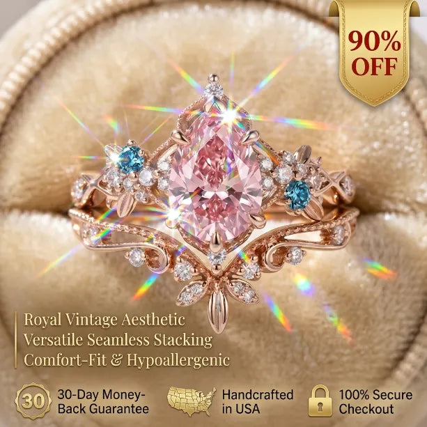 Vintage Crown Marquise Stacking Ring Set — 14K Gold Elegance & Comfort-Fit for Women--Last Day Sale-90% OFF🔥
