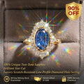 One-of-a-Kind 3.18 Carat Natural Bicolor Blue Sapphire Diamond Ring in 14K Gold--Last Day Sale-90% OFF🔥