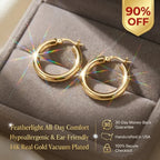 14K Gold Plated Chunky Hoop Earrings | Lightweight & Hypoallergenic for Sensitive Ears--Last Day Sale-90% OFF🔥