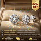 Elegant Sterling Silver Floral Stud Earrings – Lightweight Sparkle for Everyday Beauty