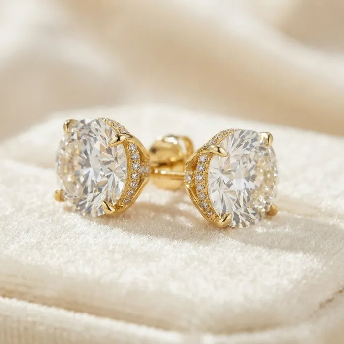 Dazzling Classic Round Cut Stud Earrings with Secure Butterfly Clasp--Last Day Sale-90% OFF🔥