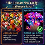 Halloween LED Light Up Rings  - Glow in the Dark Party Favors & Goodie Bag Fillers for Kids