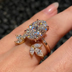 3.5-Carat Oval Open-Shank Wave Bridal Ring Set | Comfort Fit & Anti-Rotation Design--Last Day Sale-90% OFF🔥