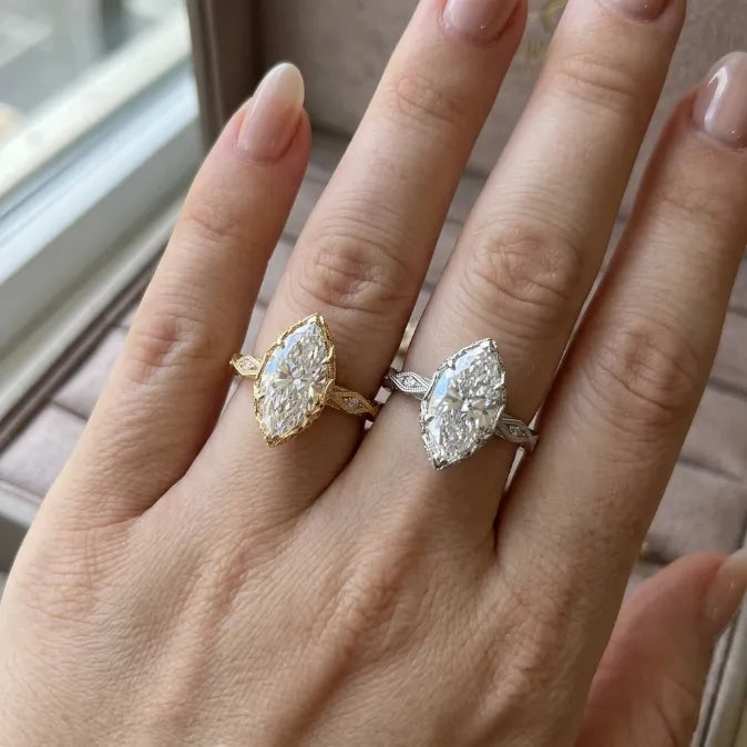The Heirloom 3-Carat Marquise Ring | Pink Sapphire Hidden Halo & 14K Gold Vintage Masterpiece--Last Day Sale-90% OFF🔥