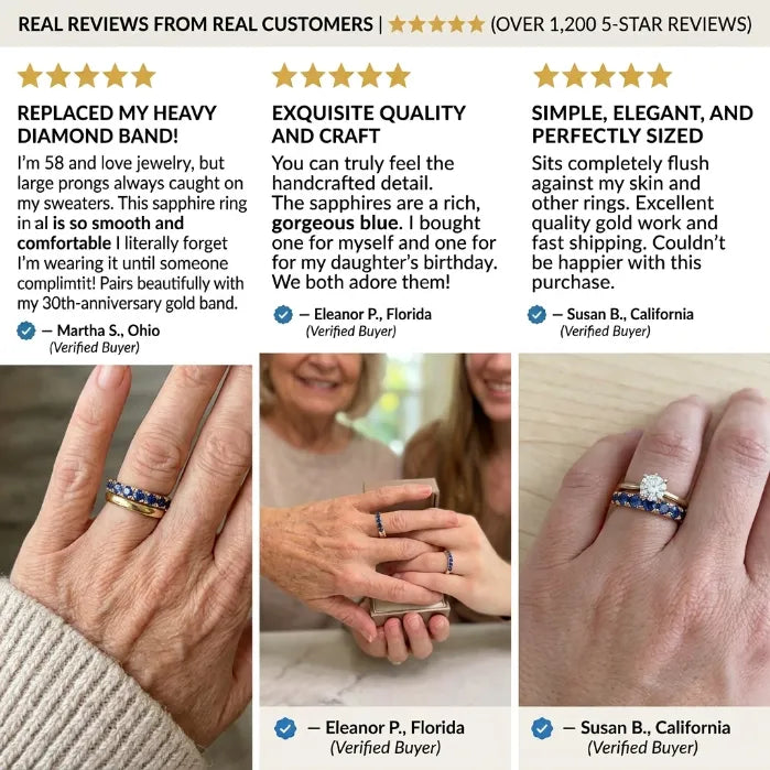 Minimalist Natural Sapphire Ring • Ultra-Smooth 14K Gold Everyday Stacking Band--Last Day Sale-90% OFF🔥