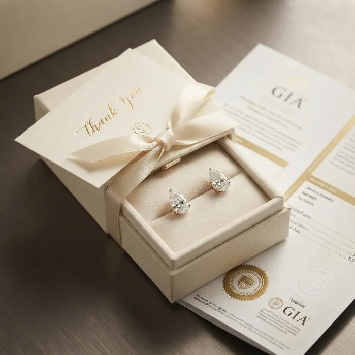 Featherlight 3ct Pear Cut Lab Diamond Studs – All-Day Comfort & Radiant Sparkle--Last Day Sale-90% OFF🔥