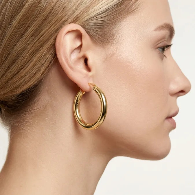 14K Gold Plated Chunky Hoop Earrings | Lightweight & Hypoallergenic for Sensitive Ears--Last Day Sale-90% OFF🔥