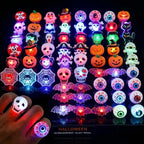 Halloween LED Light Up Rings  - Glow in the Dark Party Favors & Goodie Bag Fillers for Kids