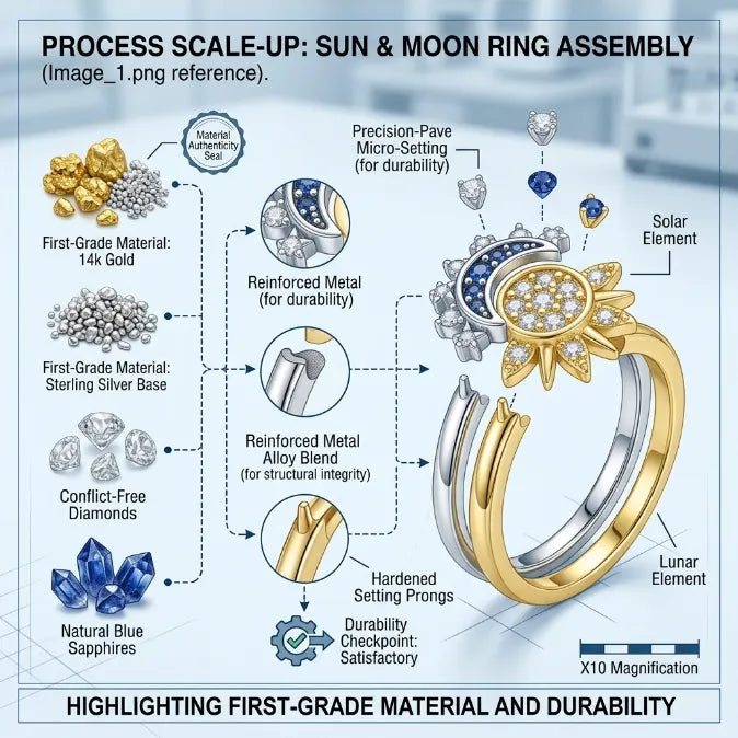 The Eternal Orbit: Sun & Moon Matching Promise Rings for Couples & Best Friends – Micro-Pavé Zirconia Stackable Set--Last Day Sale-90% OFF🔥