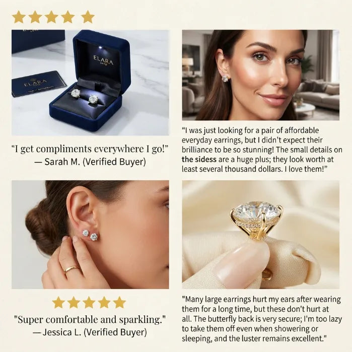 Dazzling Classic Round Cut Stud Earrings with Secure Butterfly Clasp--Last Day Sale-90% OFF🔥