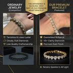 Heart Cut Moissanite Halo Tennis Bracelet for Women – D Color VVS1 Diamond Sparkle, S925 Sterling Silver 18K Gold Plated--Last Day Sale-90% OFF🔥