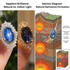 One-of-a-Kind 3.18 Carat Natural Bicolor Blue Sapphire Diamond Ring in 14K Gold--Last Day Sale-90% OFF🔥