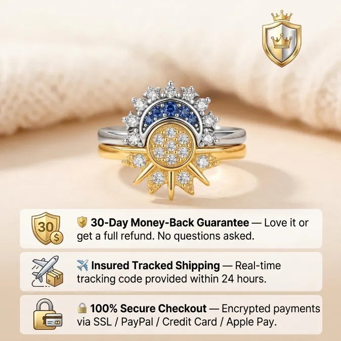 The Eternal Orbit: Sun & Moon Matching Promise Rings for Couples & Best Friends – Micro-Pavé Zirconia Stackable Set--Last Day Sale-90% OFF🔥