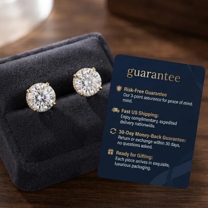 Dazzling Classic Round Cut Stud Earrings with Secure Butterfly Clasp--Last Day Sale-90% OFF🔥