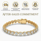 Heart Cut Moissanite Halo Tennis Bracelet for Women – D Color VVS1 Diamond Sparkle, S925 Sterling Silver 18K Gold Plated--Last Day Sale-90% OFF🔥