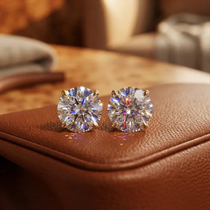 Dazzling Classic Round Cut Stud Earrings with Secure Butterfly Clasp--Last Day Sale-90% OFF🔥