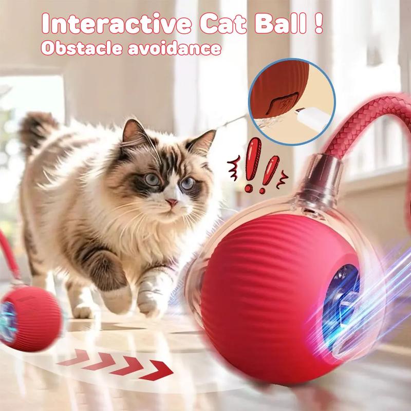 Bestselling Smart Interactive Pet Rolling Ball | Automatic USB Teaser Toy (Includes 2 Free Replacement Tails) | The Ultimate Boredom Buster for Your Furry Best Friend (Last Day 90% OFF 🔥)