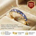 Minimalist Natural Sapphire Ring • Ultra-Smooth 14K Gold Everyday Stacking Band--Last Day Sale-90% OFF🔥