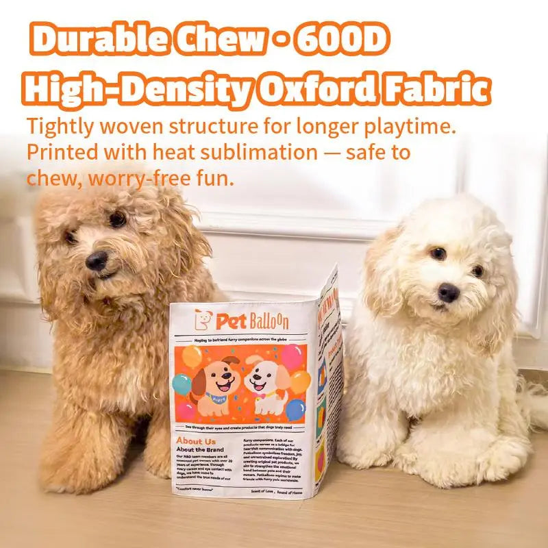 Pet Balloon Newspaper Toy – Crinkle Sound, Durable & Washable | Last Day 50% OFF 🔥