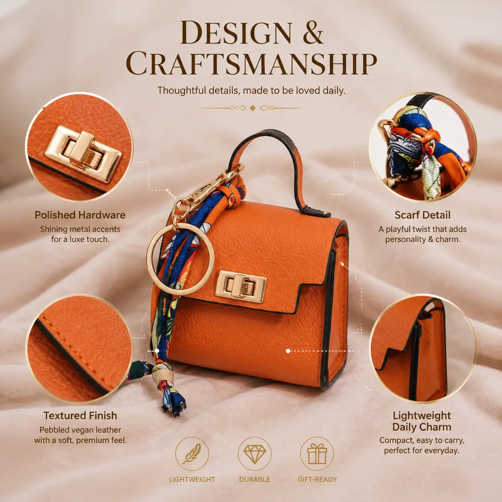 Mini Square Bag Charm Keychain – Cute Leather Purse Pendant That Instantly Refreshes Your Handbag, Keys, Backpack & Everyday Tote | Last Day 50% OFF 🔥