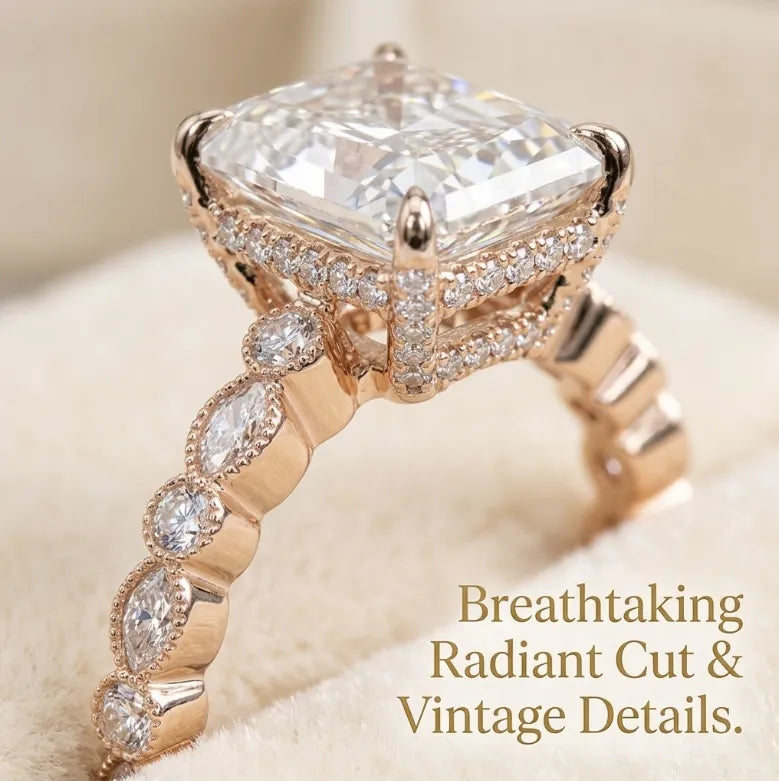 The Anniversary Upgrade: 1-5-Carat Flawless Radiant Cut Moissanite Ring (Hidden Halo, VVS1)-Last Day Sale🔥-90% OFF